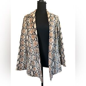 Snake Skin Print Open Front Jacket | Size M